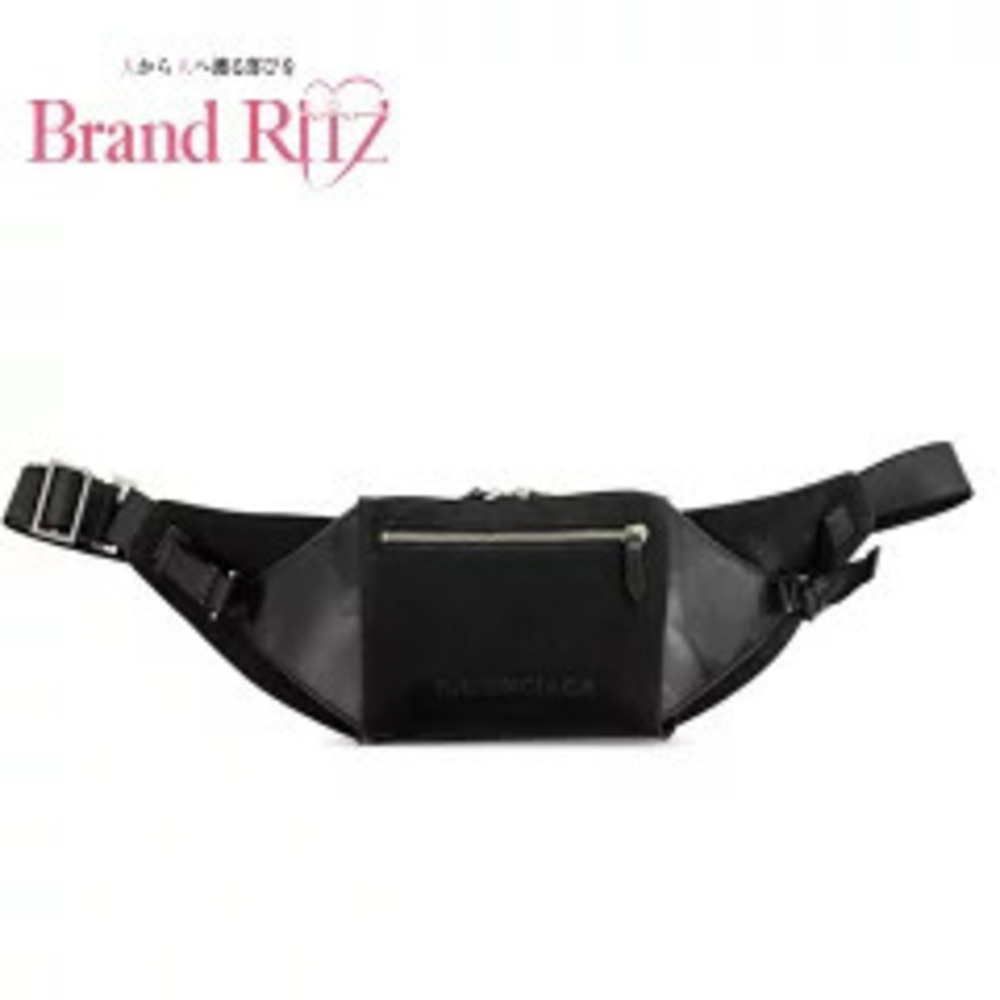 Balenciaga Waist Bag Body Canvas Leather Black